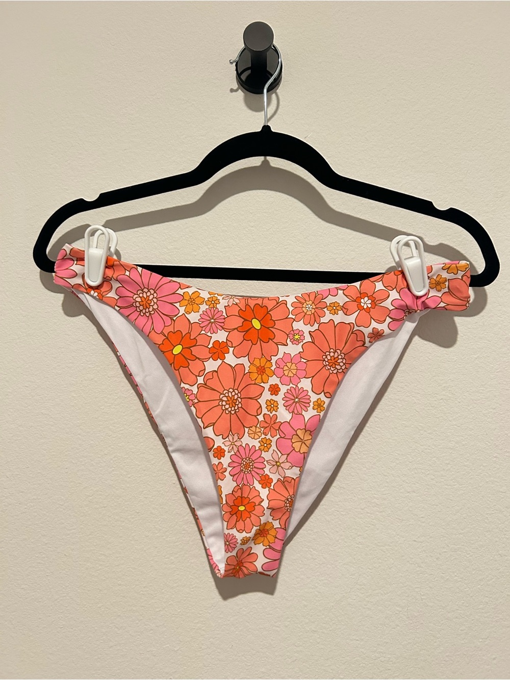Floral Pink & Orange Bikini Bottom